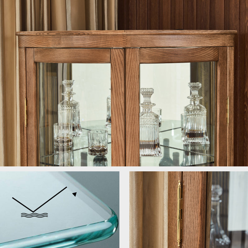 現代的なディスプレイスタンドアッシュガラスのドアビュッフェキャビネットリビングルーム用のドア付き