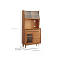 Contemporary Dining Hutch Pine Glass Doors Buffet Cabinet for Living Room