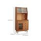 Contemporary Dining Hutch Pine Glass Doors Buffet Cabinet for Living Room
