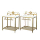 Comodino Glam con 1 ripiano, comodino con contenitori aperti e gambe, alto 21,3 pollici