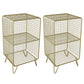 Open Storage Night Table Contemporary Bed Nightstand for Bedroom 14"L x 12"W x 26"H Gold 2 Piece Set Clearhalo 'Bedroom Furniture' 'furn' 'furn_night_stand' 'Furniture' 'night_stand' 'Nightstands' 6504153