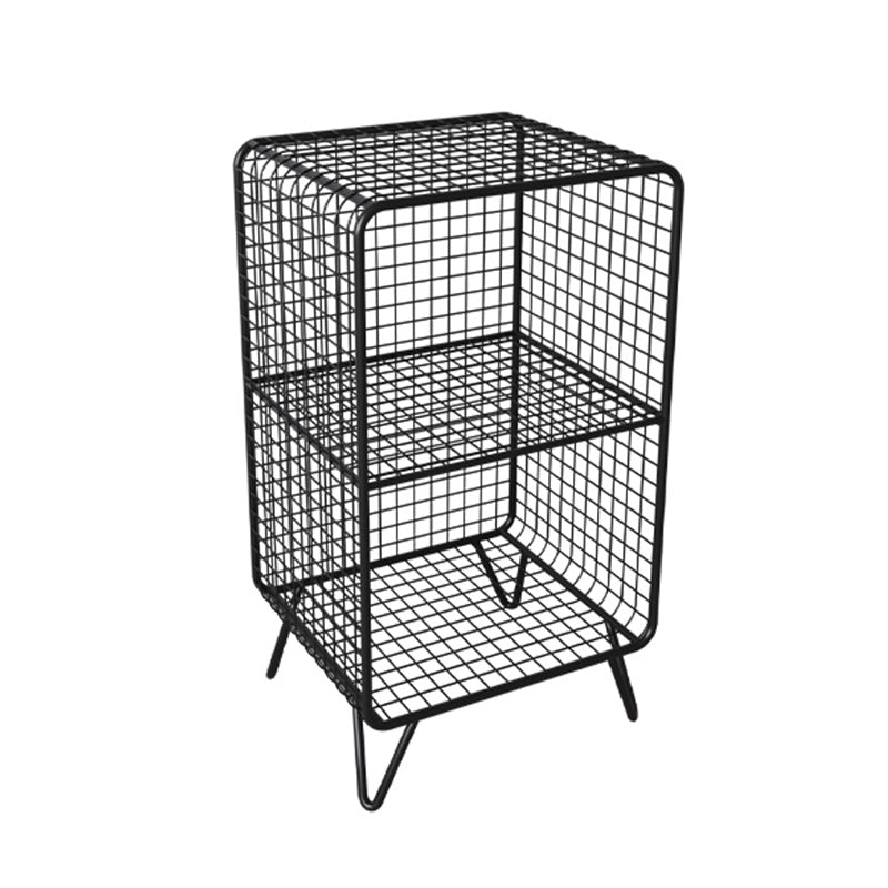 Open Storage Night Table Contemporary Bed Nightstand for Bedroom 14"L x 12"W x 26"H Black 1 Piece Clearhalo 'Bedroom Furniture' 'furn' 'furn_night_stand' 'Furniture' 'night_stand' 'Nightstands' 6504164