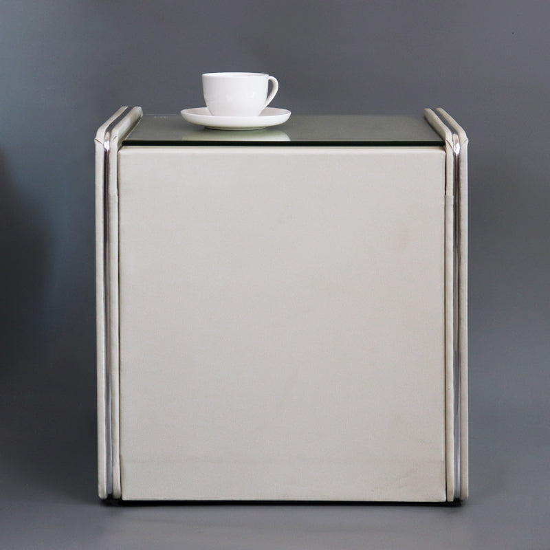 2 Schubladen zeitgenössischer Nachttisch Glass Top Night Tisch, 19 "groß