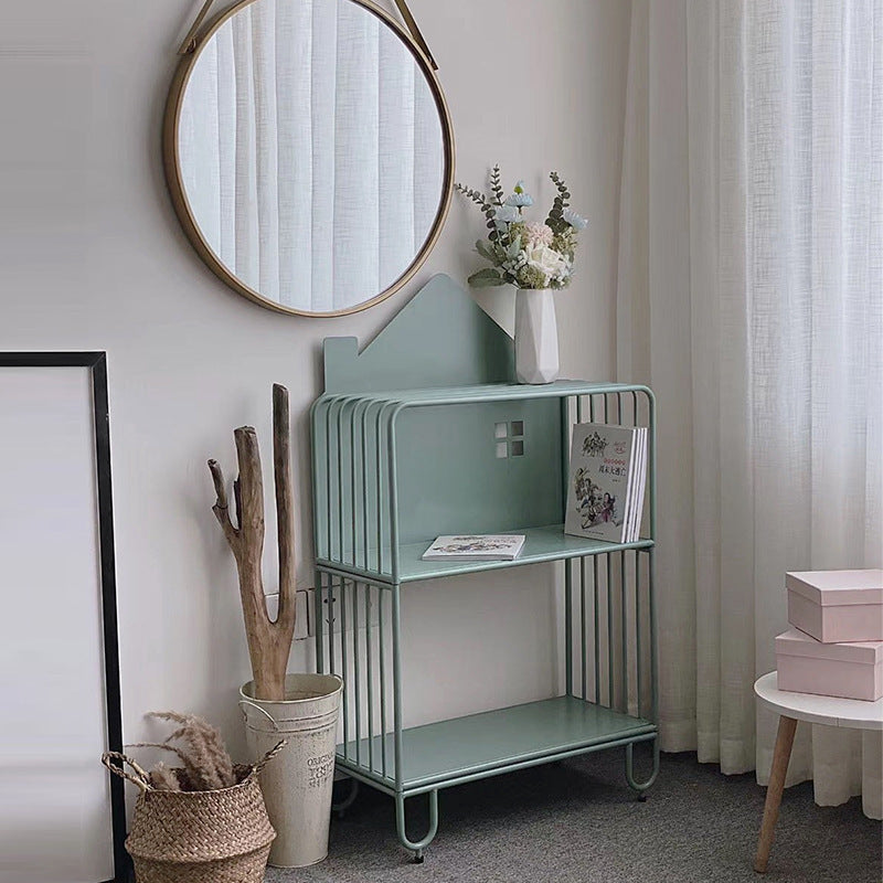 Modern Accent Table Nightstand Iron Nightstand for Living Room 24"L x 11"W x 42.9"H Green 1 Piece Clearhalo 'Bedroom Furniture' 'furn' 'furn_night_stand' 'Furniture' 'night_stand' 'Nightstands' 6504246