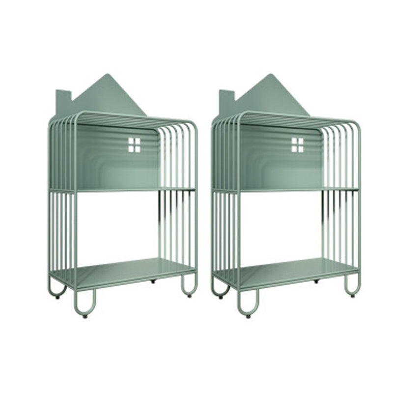 Modern Accent Table Nightstand Iron Nightstand for Living Room 24"L x 11"W x 42.9"H Green 2 Piece Set Clearhalo 'Bedroom Furniture' 'furn' 'furn_night_stand' 'Furniture' 'night_stand' 'Nightstands' 6504247
