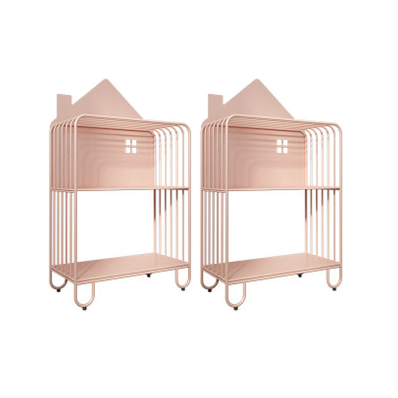 Modern Accent Table Nightstand Iron Nightstand for Living Room 24"L x 11"W x 42.9"H Pink 2 Piece Set Clearhalo 'Bedroom Furniture' 'furn' 'furn_night_stand' 'Furniture' 'night_stand' 'Nightstands' 6504253