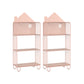 Modern Accent Table Nightstand Iron Nightstand for Living Room 24"L x 11"W x 54.7"H Pink 2 Piece Set Clearhalo 'Bedroom Furniture' 'furn' 'furn_night_stand' 'Furniture' 'night_stand' 'Nightstands' 6504258