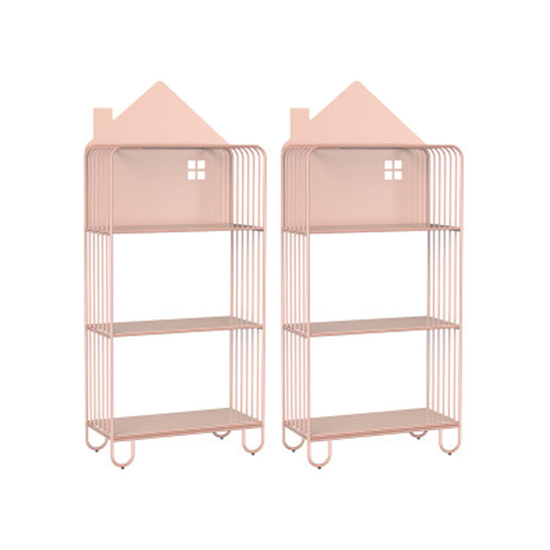 Modern Accent Table Nightstand Iron Nightstand for Living Room 24"L x 11"W x 54.7"H Pink 2 Piece Set Clearhalo 'Bedroom Furniture' 'furn' 'furn_night_stand' 'Furniture' 'night_stand' 'Nightstands' 6504258