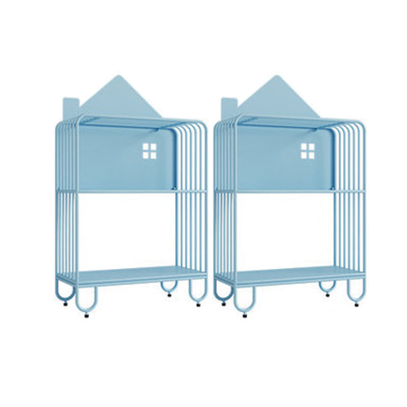 Modern Accent Table Nightstand Iron Nightstand for Living Room 24"L x 11"W x 42.9"H Blue 2 Piece Set Clearhalo 'Bedroom Furniture' 'furn' 'furn_night_stand' 'Furniture' 'night_stand' 'Nightstands' 6504260