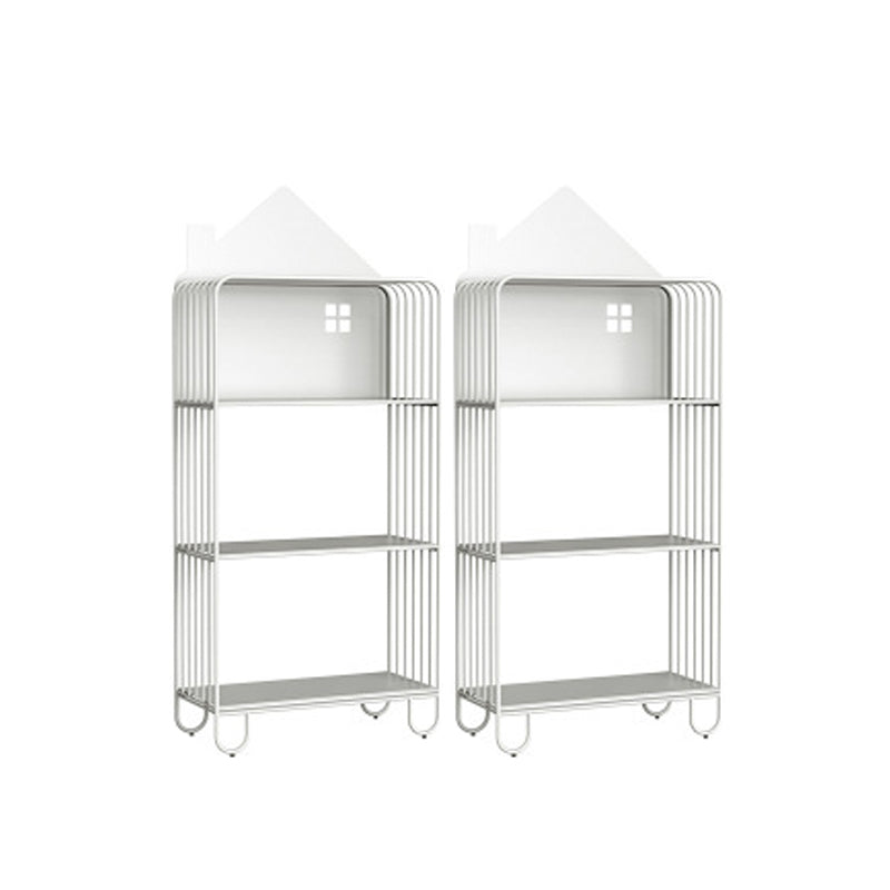 Modern Accent Table Nightstand Iron Nightstand for Living Room 24"L x 11"W x 54.7"H White 2 Piece Set Clearhalo 'Bedroom Furniture' 'furn' 'furn_night_stand' 'Furniture' 'night_stand' 'Nightstands' 6504265