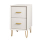 Contemporary Bedside Cabinet Engineered Wood Night Table with Drawers 12"L x 16"W x 19"H White 1 Piece Clearhalo 'Bedroom Furniture' 'furn' 'furn_night_stand' 'Furniture' 'night_stand' 'Nightstands' 6504269