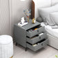 Contemporary Bedside Cabinet Engineered Wood Night Table with Drawers 19.7"L x 15.7"W x 22"H Light Gray 1 Piece Clearhalo 'Bedroom Furniture' 'furn' 'furn_night_stand' 'Furniture' 'night_stand' 'Nightstands' 6504272