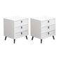 Contemporary Bedside Cabinet Engineered Wood Night Table with Drawers 19.7"L x 15.7"W x 22"H White 2 Piece Set Clearhalo 'Bedroom Furniture' 'furn' 'furn_night_stand' 'Furniture' 'night_stand' 'Nightstands' 6504274