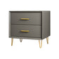 Contemporary Bedside Cabinet Engineered Wood Night Table with Drawers 16"L x 16"W x 18.5"H Light Gray 1 Piece Clearhalo 'Bedroom Furniture' 'furn' 'furn_night_stand' 'Furniture' 'night_stand' 'Nightstands' 6504276