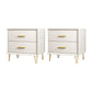 Contemporary Bedside Cabinet Engineered Wood Night Table with Drawers 16"L x 16"W x 18.5"H White 2 Piece Set Clearhalo 'Bedroom Furniture' 'furn' 'furn_night_stand' 'Furniture' 'night_stand' 'Nightstands' 6504278