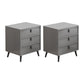 Contemporary Bedside Cabinet Engineered Wood Night Table with Drawers 19.7"L x 15.7"W x 22"H Light Gray 2 Piece Set Clearhalo 'Bedroom Furniture' 'furn' 'furn_night_stand' 'Furniture' 'night_stand' 'Nightstands' 6504280