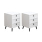 Contemporary Bedside Cabinet Engineered Wood Night Table with Drawers 16"L x 16"W x 22"H White 2 Piece Set Clearhalo 'Bedroom Furniture' 'furn' 'furn_night_stand' 'Furniture' 'night_stand' 'Nightstands' 6504284
