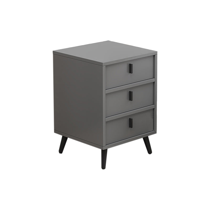 Contemporary Bedside Cabinet Engineered Wood Night Table with Drawers 16"L x 16"W x 22"H Light Gray 1 Piece Clearhalo 'Bedroom Furniture' 'furn' 'furn_night_stand' 'Furniture' 'night_stand' 'Nightstands' 6504285