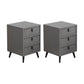 Contemporary Bedside Cabinet Engineered Wood Night Table with Drawers 16"L x 16"W x 22"H Light Gray 2 Piece Set Clearhalo 'Bedroom Furniture' 'furn' 'furn_night_stand' 'Furniture' 'night_stand' 'Nightstands' 6504286