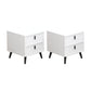 Contemporary Bedside Cabinet Engineered Wood Night Table with Drawers 16"L x 16"W x 20"H White 2 Piece Set Clearhalo 'Bedroom Furniture' 'furn' 'furn_night_stand' 'Furniture' 'night_stand' 'Nightstands' 6504288