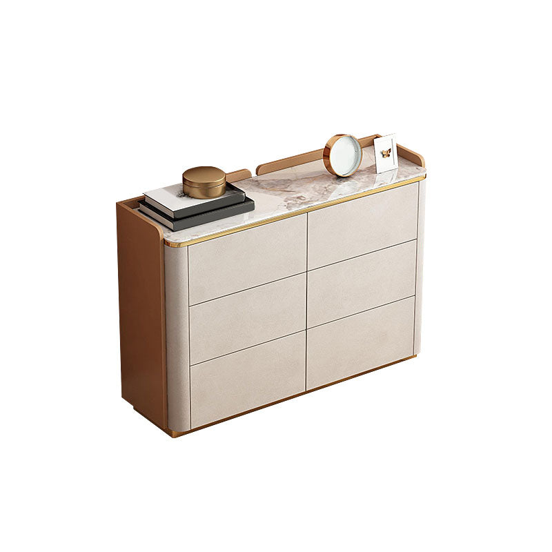 11.7-inch W Contemporary Dresser Stone Storage Chest Dresser 39.5"L x 11.8"W x 27.4"H White Orange Clearhalo 'Bedroom Furniture' 'Dressers & Chests' 'dressers_chests' 'furn' 'furn_dressers_chests' 'Furniture' 6504381