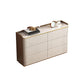 11.7-inch W Contemporary Dresser Stone Storage Chest Dresser 47.2"L x 11.8"W x 27.4"H White-Brown Clearhalo 'Bedroom Furniture' 'Dressers & Chests' 'dressers_chests' 'furn' 'furn_dressers_chests' 'Furniture' 6504382