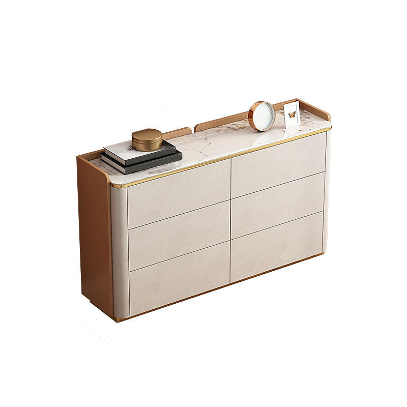 11.7-inch W Contemporary Dresser Stone Storage Chest Dresser 47.2"L x 11.8"W x 27.4"H White Orange Clearhalo 'Bedroom Furniture' 'Dressers & Chests' 'dressers_chests' 'furn' 'furn_dressers_chests' 'Furniture' 6504384