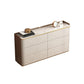 11.7-inch W Contemporary Dresser Stone Storage Chest Dresser 53.1"L x 11.8"W x 27.4"H White-Brown Clearhalo 'Bedroom Furniture' 'Dressers & Chests' 'dressers_chests' 'furn' 'furn_dressers_chests' 'Furniture' 6504386