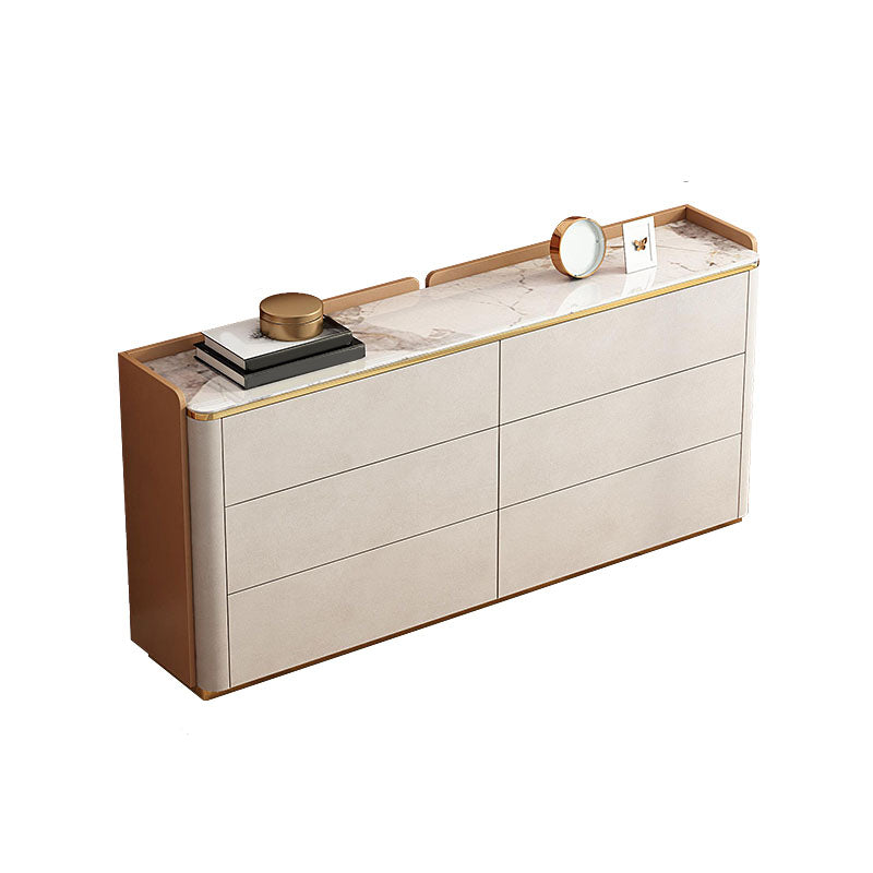 11.7-inch W Contemporary Dresser Stone Storage Chest Dresser 59.1"L x 11.8"W x 27.4"H White Orange Clearhalo 'Bedroom Furniture' 'Dressers & Chests' 'dressers_chests' 'furn' 'furn_dressers_chests' 'Furniture' 6504392