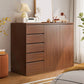 15.6-inch Width Modern Storage Chest Manufactured Wood Dresser 47"L x 16"W x 43"H Walnut Clearhalo 'Bedroom Furniture' 'Dressers & Chests' 'dressers_chests' 'furn' 'furn_dressers_chests' 'Furniture' 6504483