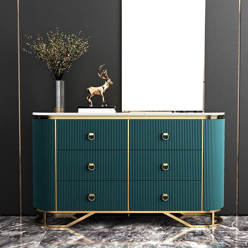 Stone Glam Storage Chest Bedroom Horizontal Chest with Drawers 47"L x 16"W x 35"H Green Clearhalo 'Bedroom Furniture' 'Dressers & Chests' 'dressers_chests' 'furn' 'furn_dressers_chests' 'Furniture' 6504510