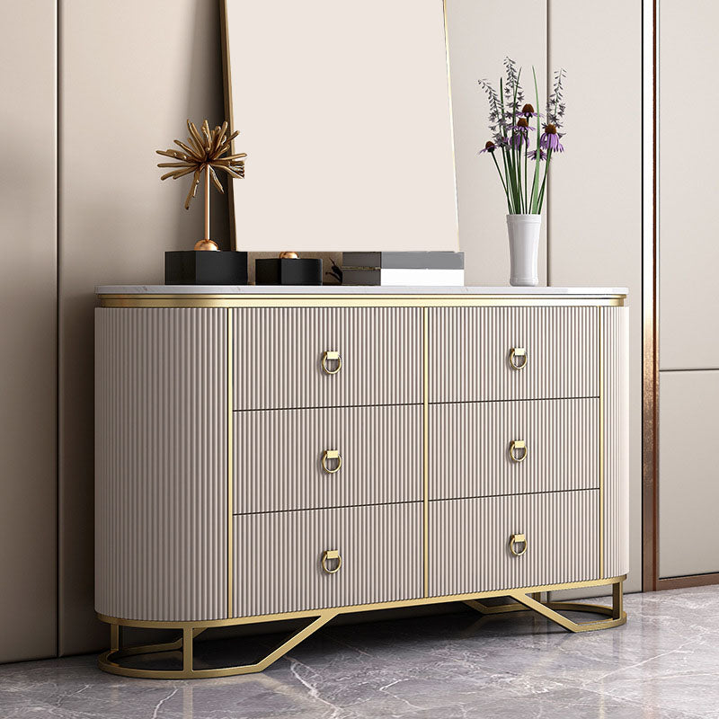 Stone Glam Storage Chest Bedroom Horizontal Chest with Drawers White Clearhalo 'Bedroom Furniture' 'Dressers & Chests' 'dressers_chests' 'furn' 'furn_dressers_chests' 'Furniture' 6504511