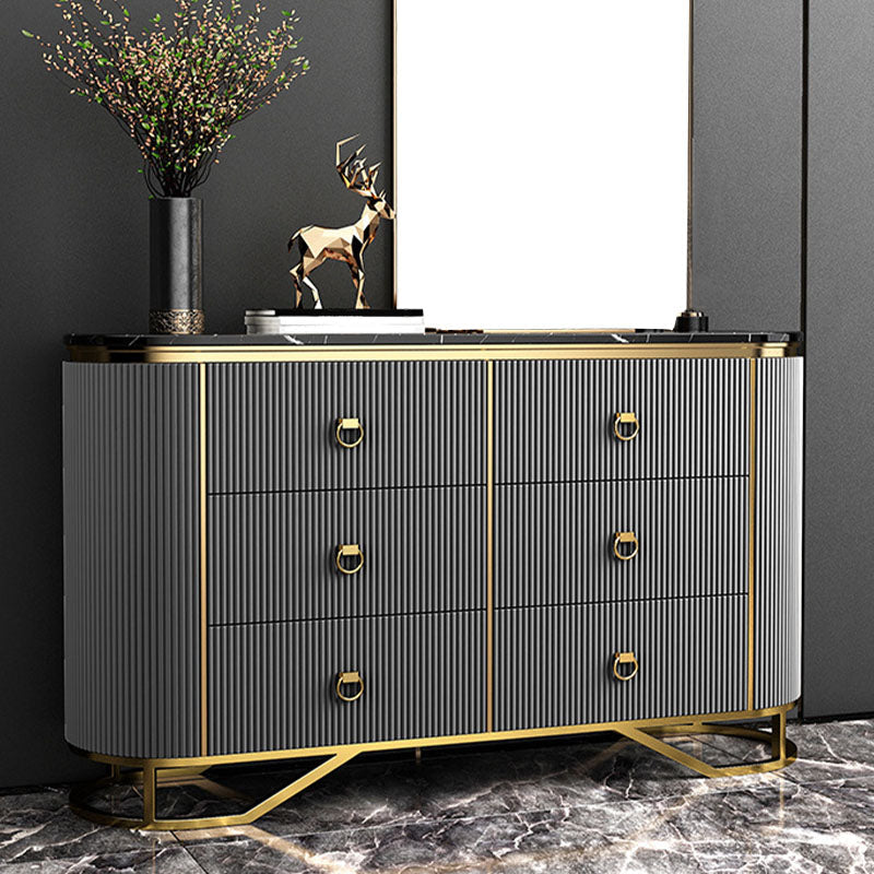 Stone Glam Storage Chest Bedroom Horizontal Chest with Drawers Grey Clearhalo 'Bedroom Furniture' 'Dressers & Chests' 'dressers_chests' 'furn' 'furn_dressers_chests' 'Furniture' 6504512