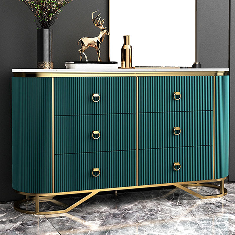 Stone Glam Storage Chest Bedroom Horizontal Chest with Drawers 59"L x 16"W x 35"H Green Clearhalo 'Bedroom Furniture' 'Dressers & Chests' 'dressers_chests' 'furn' 'furn_dressers_chests' 'Furniture' 6504513