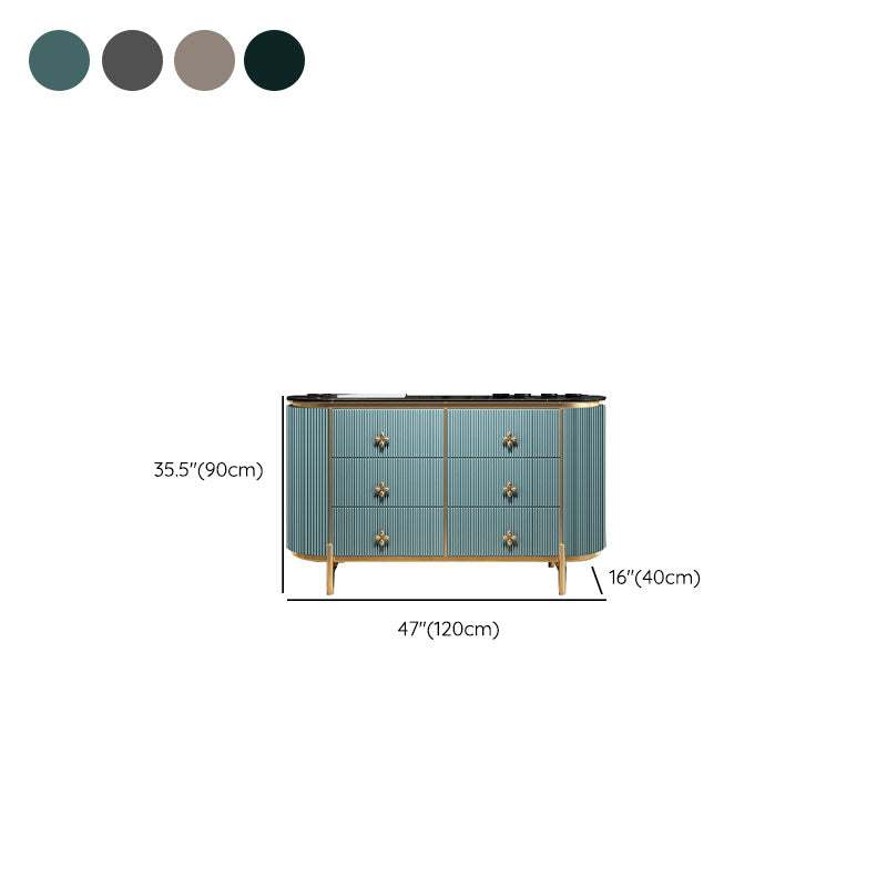Stone Glam Storage Chest Bedroom Horizontal Chest with Drawers Clearhalo 'Bedroom Furniture' 'Dressers & Chests' 'dressers_chests' 'furn' 'furn_dressers_chests' 'Furniture' 6504519
