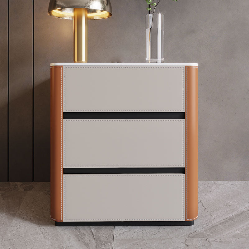 Stone Dresser Modern Storage Chest Dresser with 2/3/4/5 Drawers White Orange 3 Clearhalo 'Bedroom Furniture' 'Dressers & Chests' 'dressers_chests' 'furn' 'furn_dressers_chests' 'Furniture' 6504554