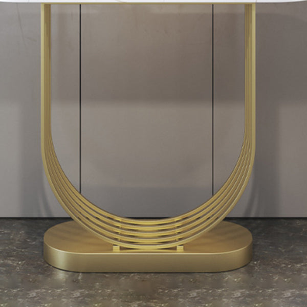 Console ovale in pietra Tabella 1-SHELF 11,81 "W tavolo accento per sala