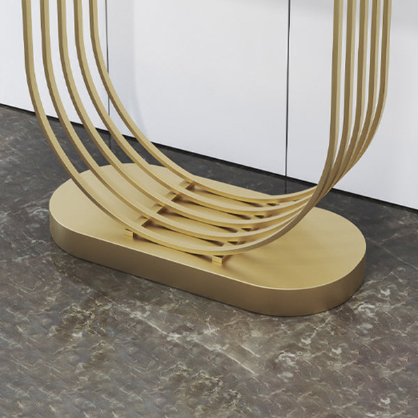 Console ovale in pietra Tabella 1-SHELF 11,81 "W tavolo accento per sala