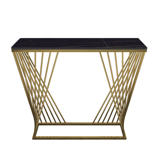 Frame Base Console Table 31.5" Tall Stone Accent Table for Hall