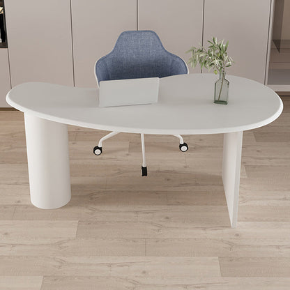 Contemporary 29.5" H Writing Desk Solid Wood Office Desk with Legs White Clearhalo 'furn' 'furn_office_desk' 'Furniture' 'Office Desks' 'Office Furniture' 'office_desk' 6505197