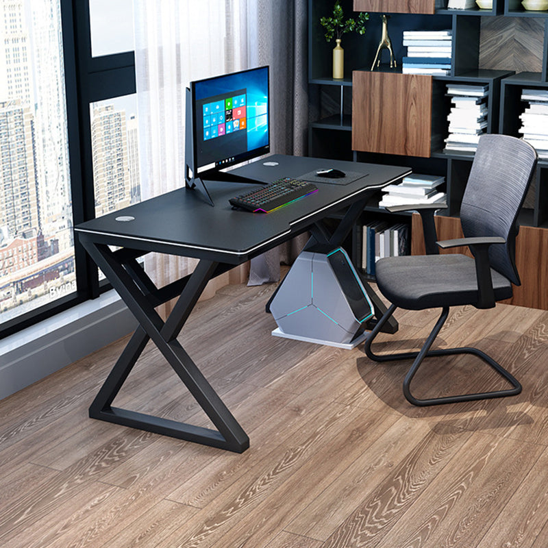 29.5" H Contemporary Office Desk Antique Finish Computer Desk Black Black Clearhalo 'furn' 'furn_office_desk' 'Furniture' 'Office Desks' 'Office Furniture' 'office_desk' 6505216