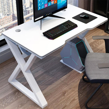 29.5" H Contemporary Office Desk Antique Finish Computer Desk White White Clearhalo 'furn' 'furn_office_desk' 'Furniture' 'Office Desks' 'Office Furniture' 'office_desk' 6505217