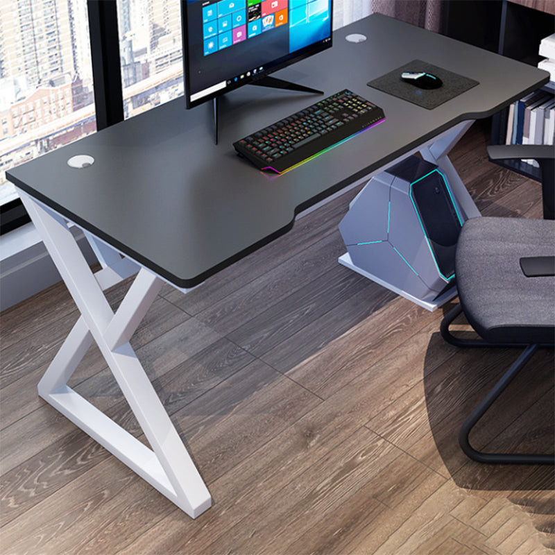 29.5" H Contemporary Office Desk Antique Finish Computer Desk White Black Clearhalo 'furn' 'furn_office_desk' 'Furniture' 'Office Desks' 'Office Furniture' 'office_desk' 6505218