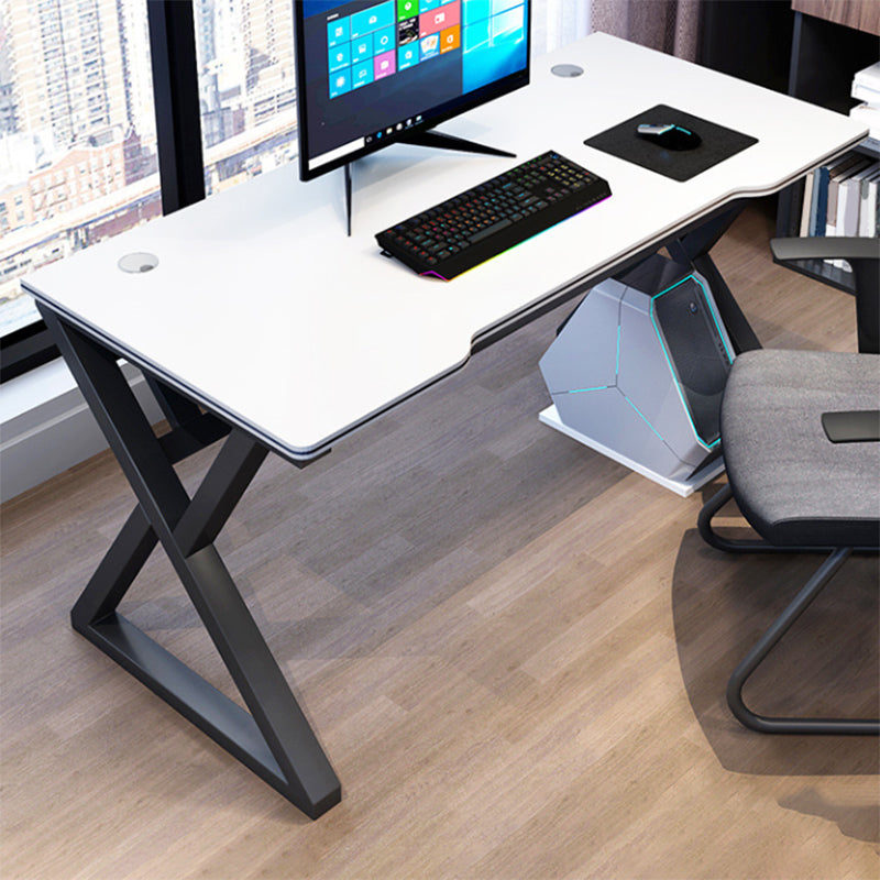 29.5" H Contemporary Office Desk Antique Finish Computer Desk Black White Clearhalo 'furn' 'furn_office_desk' 'Furniture' 'Office Desks' 'Office Furniture' 'office_desk' 6505219