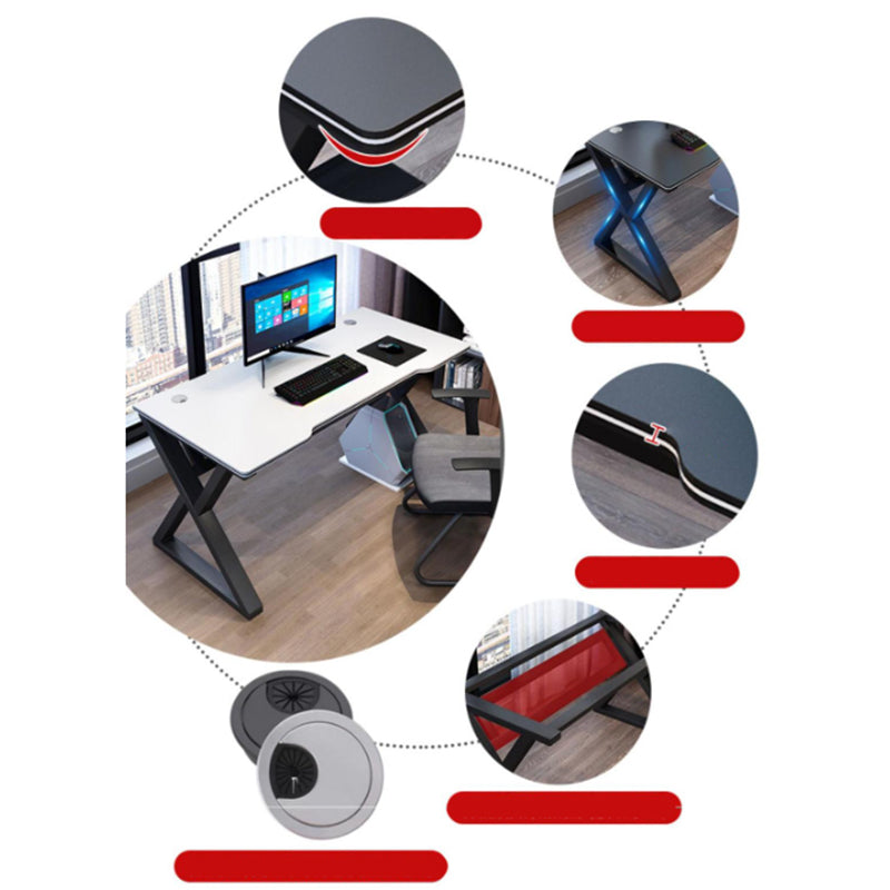 29.5" H Contemporary Office Desk Antique Finish Computer Desk Clearhalo 'furn' 'furn_office_desk' 'Furniture' 'Office Desks' 'Office Furniture' 'office_desk' 6505221