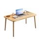 Solid Wood Curved Writing Desk Modern Parsons Base Office Desk