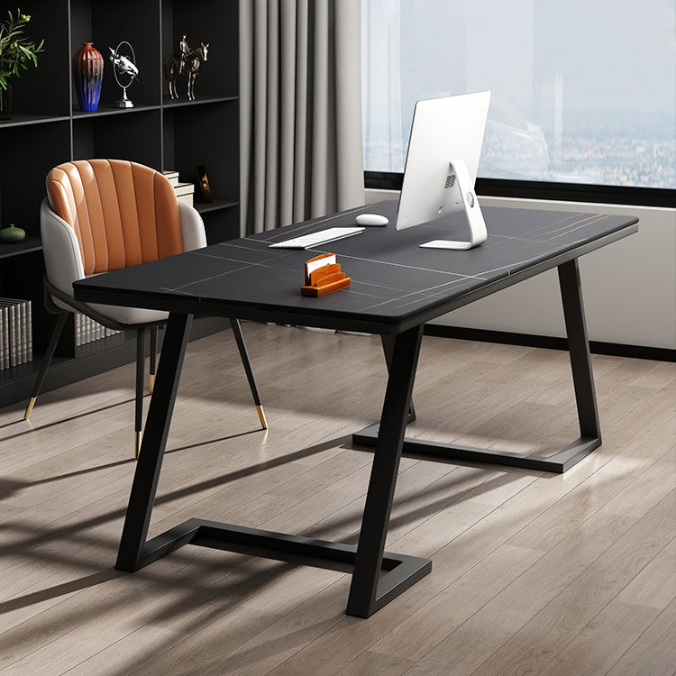 Bureau d'ordinateur rectangulaire contemporain bureau de bureau fini antique