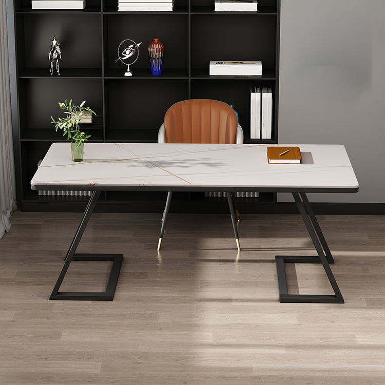 Bureau d'ordinateur rectangulaire contemporain bureau de bureau fini antique