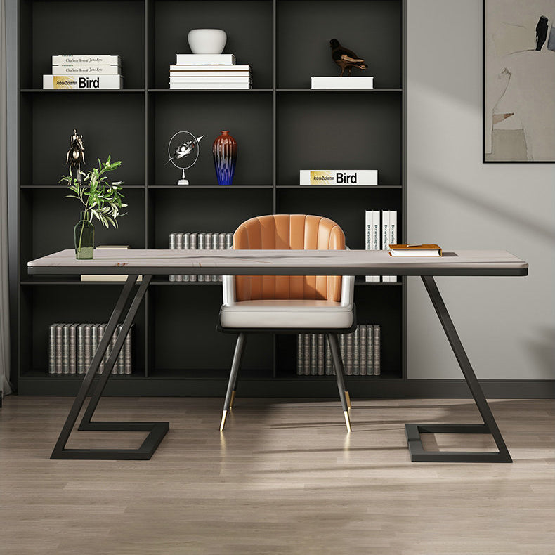 Bureau d'ordinateur rectangulaire contemporain bureau de bureau fini antique