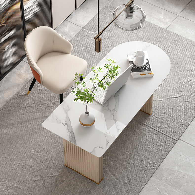 Glam Home Writing Desk Stone 23.6 "Brede kantoorbureau met benen